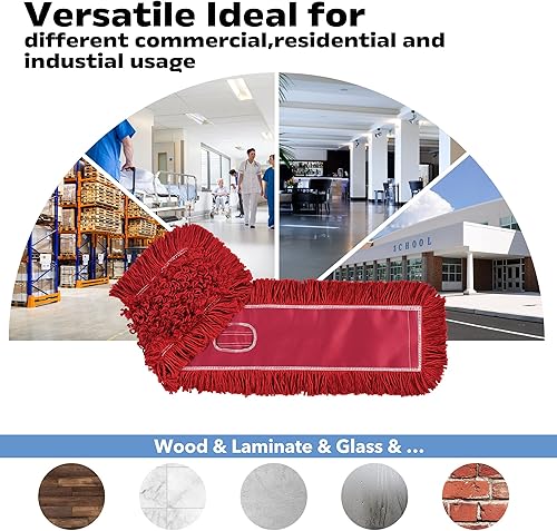Miniatura 5 de Matthew Cleaning - Cabezales de repuesto lavables de algodón de resistencia industrial de 36 pulgadas, para uso residencial y comercial, ajuste a