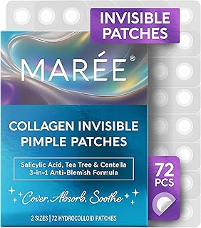 MAREE Invisible Pimple Patches - Clear Pimple Patches for Face - Hydrocolloid Acne Patches Anti Blemish - Zit Stickers for Face - Parches Para Acne - Pinple Zit Patches Pimple Stickers - 72 Dots