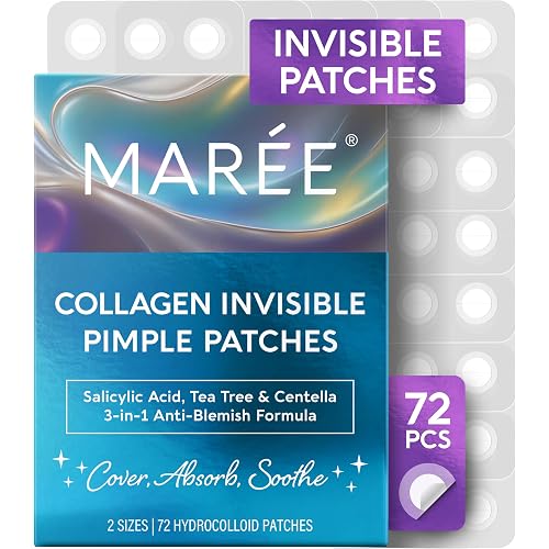 MAREE Invisible Pimple Patches for Face - Clear Zit Acne Patches - 72 Ct