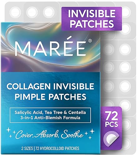 Miniatura 10 de Maree Parches para el acné con extracto de algas verdes naturales y aceite de árbol de té para el tratamiento del acné hidrocoloide, cubre y reduce