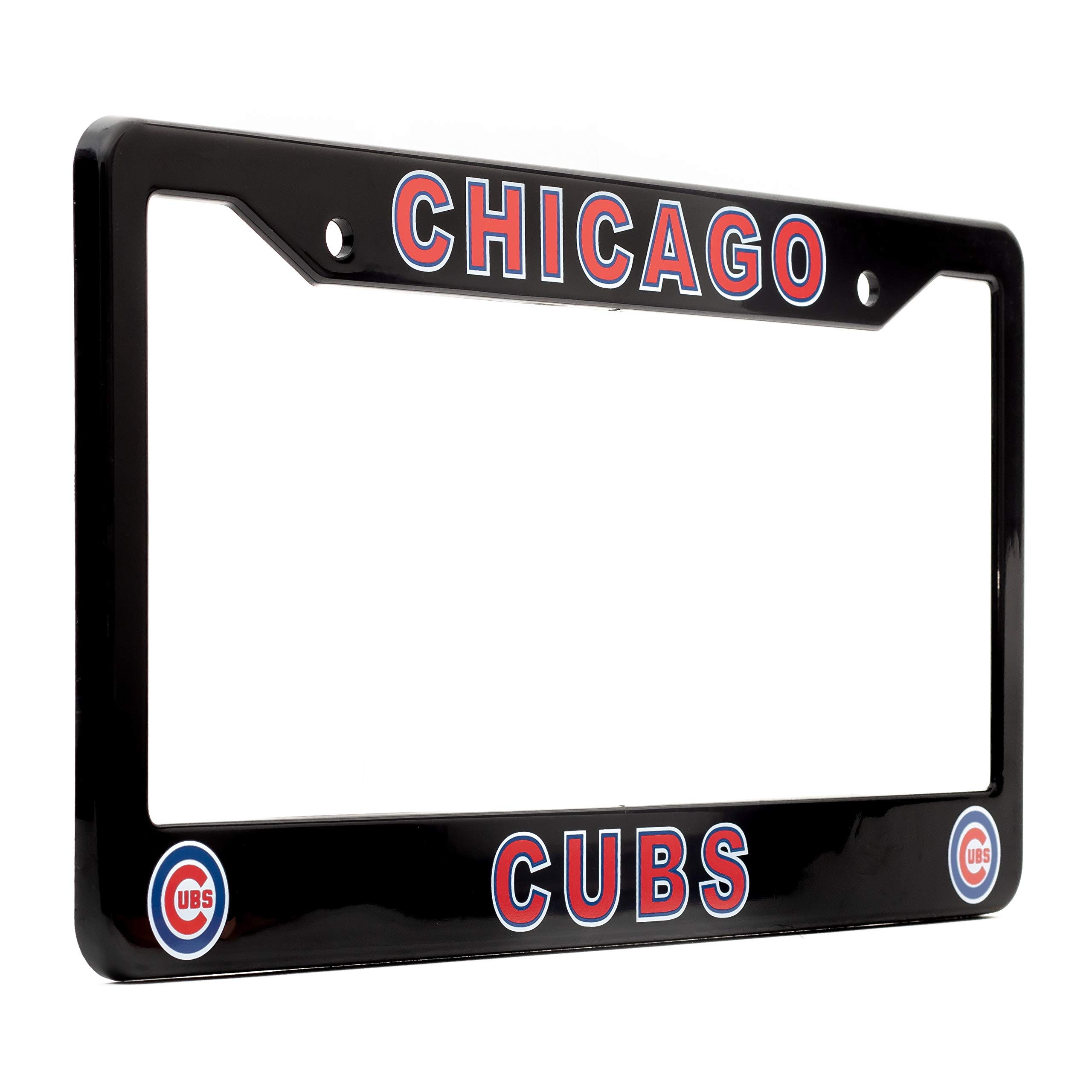 EliteAuto3K License Plate Frame Cover for Chicago Cubs Fans – Black – 12.25” x 6.25” - Ideal Gift for Sports Fans & Supporters – Slim Design, Small