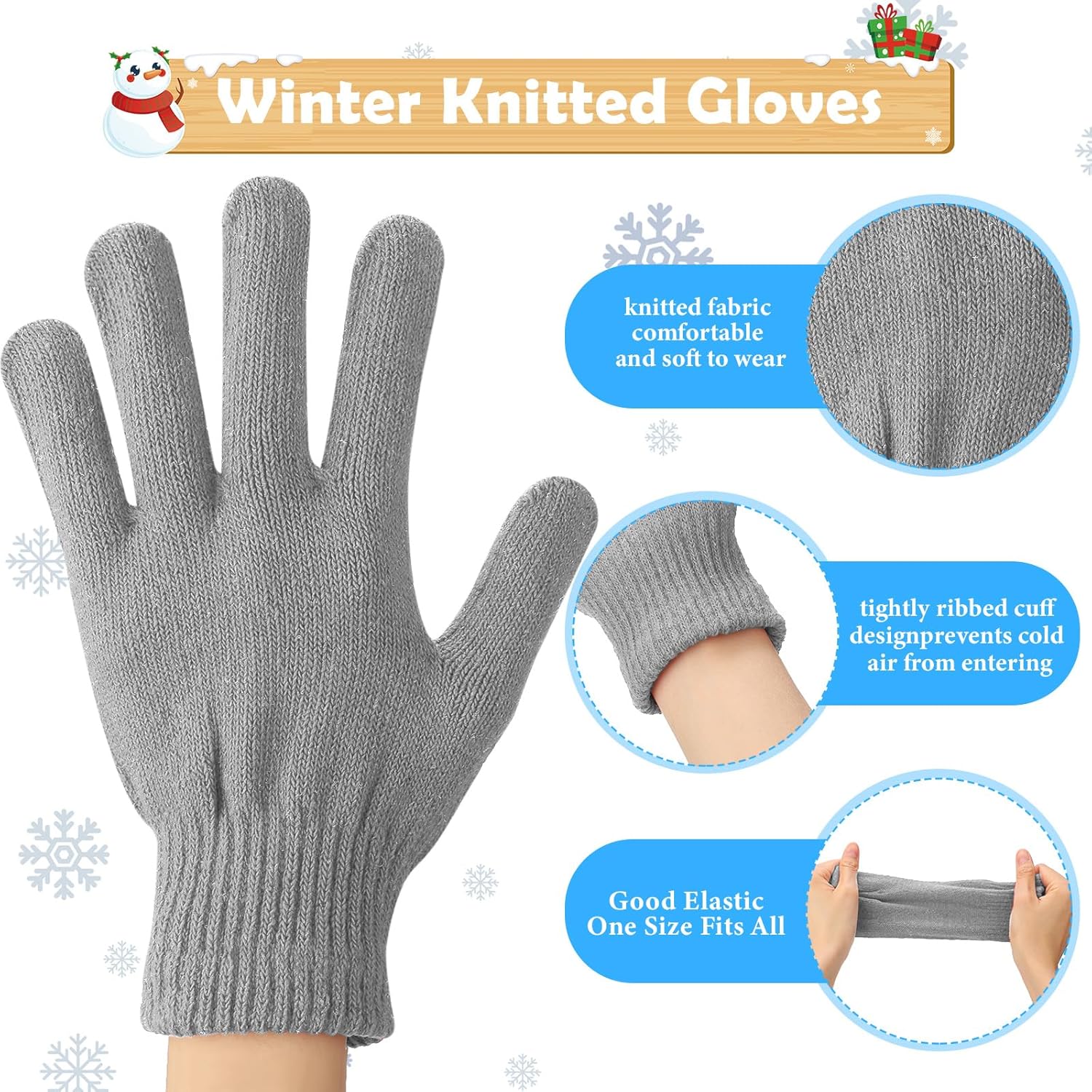 Suhine 150 Pair Winter Gloves Bulk for Homeless People Winter Knitted Warm Gloves for Men Women Charity Donation Supplies - Image 2