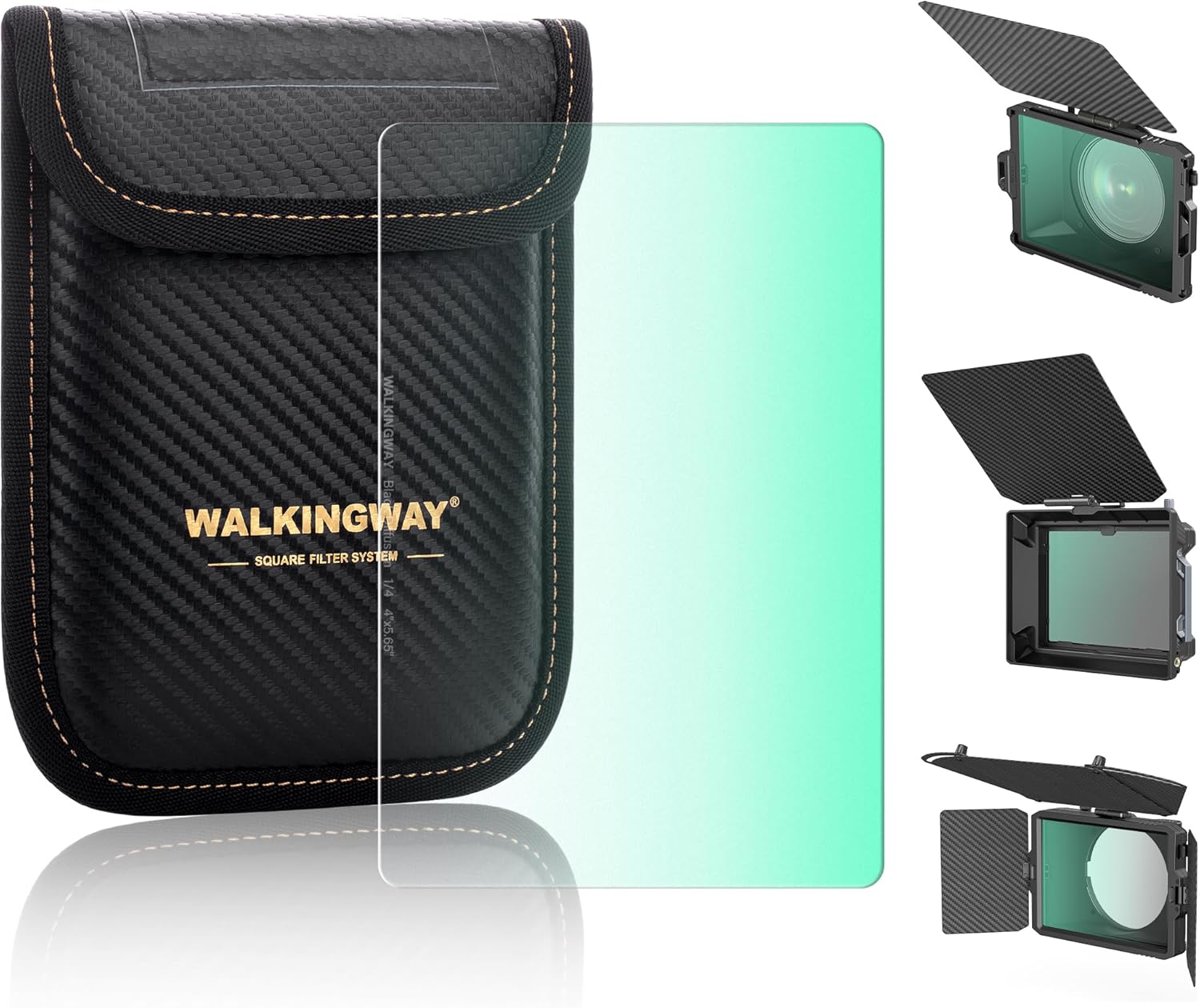 Walking Way 4"x5.65" Square Filter for Matte Box Black Diffusion 1/4 Cinematic Effect Filter for Video/Vlog/Portrait Photography 28 Multi-Layer Coatings