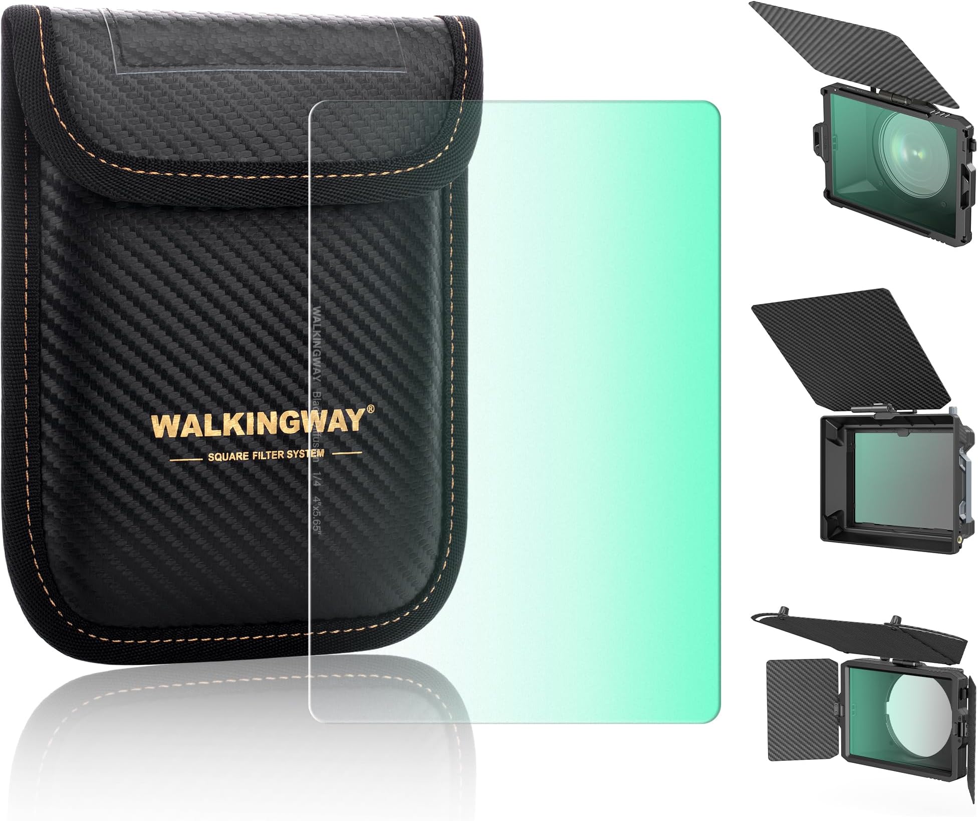 Walking Way 4" x 5.65" Square Cinematic Effect Filter Black Diffusion 1/4 Filter with 28 Multi-Layer Coatings for Video/Vlog/Portrait Photography