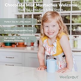 WeeSprout Bamboo Toddler Cups, 10 oz Set of Four, Babies, Big Kids & Toddlers, Made With All Natural Bamboo, Dishwasher Safe (Pastel Blue, Mint, Purple & Pink, 10 oz (Without Lids))