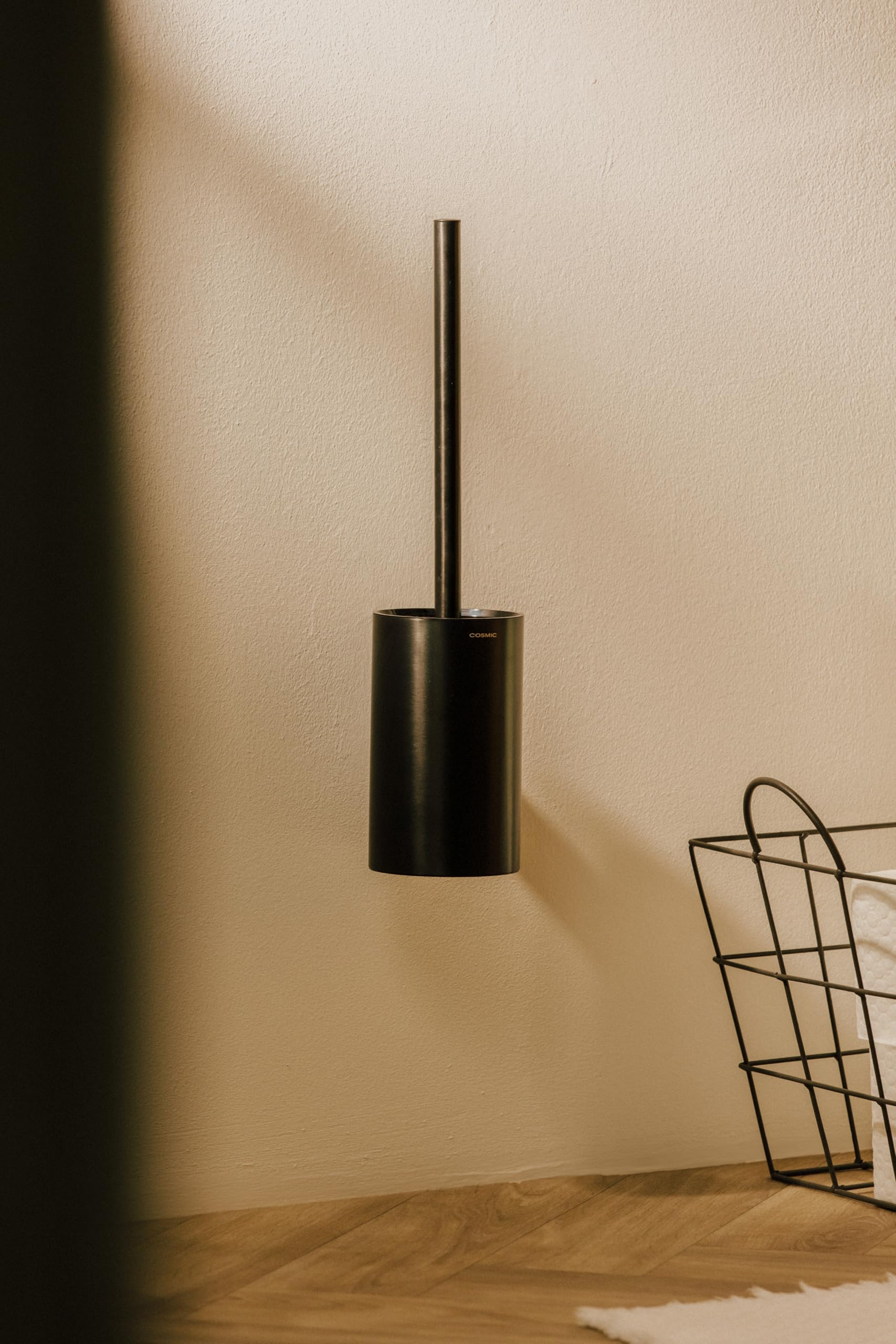 COSMIC Architect SP Escobillero de Pared para Baño de Metal. Blanco Mate | Escobilla para WC metálica, acero inoxidable y plástico. Diseño circular y minimalista. Gran resistencia y durabilidad