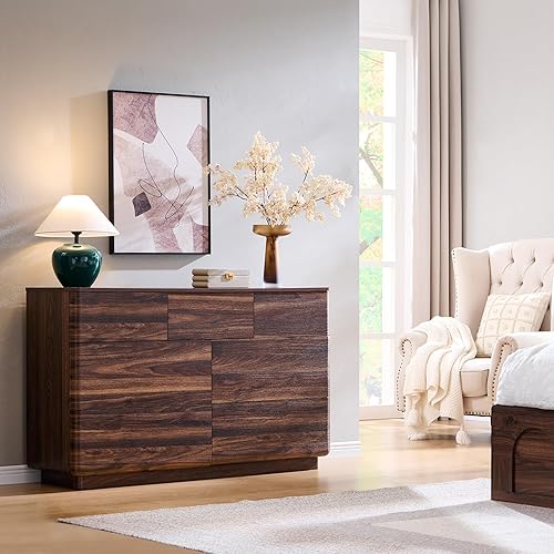 Miniatura 3 de Mesa de centro moderna de madera de granja de 48 pulgadas con 4 cajones de almacenamiento grandes mesa de centro decorativa rústica para sala de