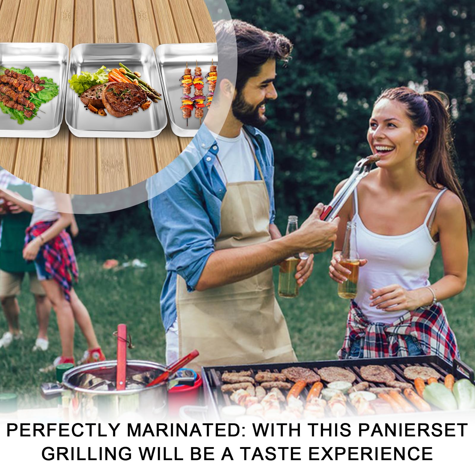 Plat à Rôtir Rectangulaire Profond En Acier Inoxydable De 3,1/3,4/5,8/7