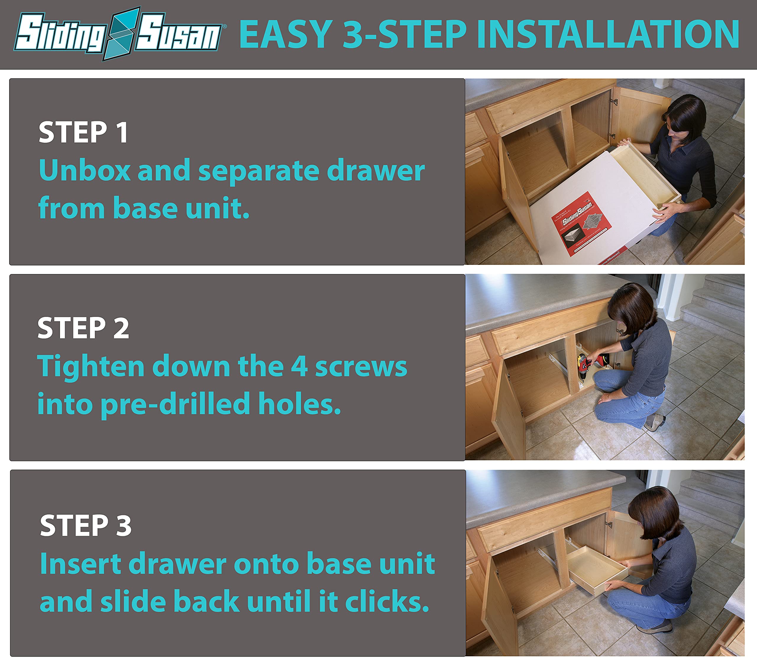 SlidingSusan Pull Out Organizer Fully Assembled Pull Out
