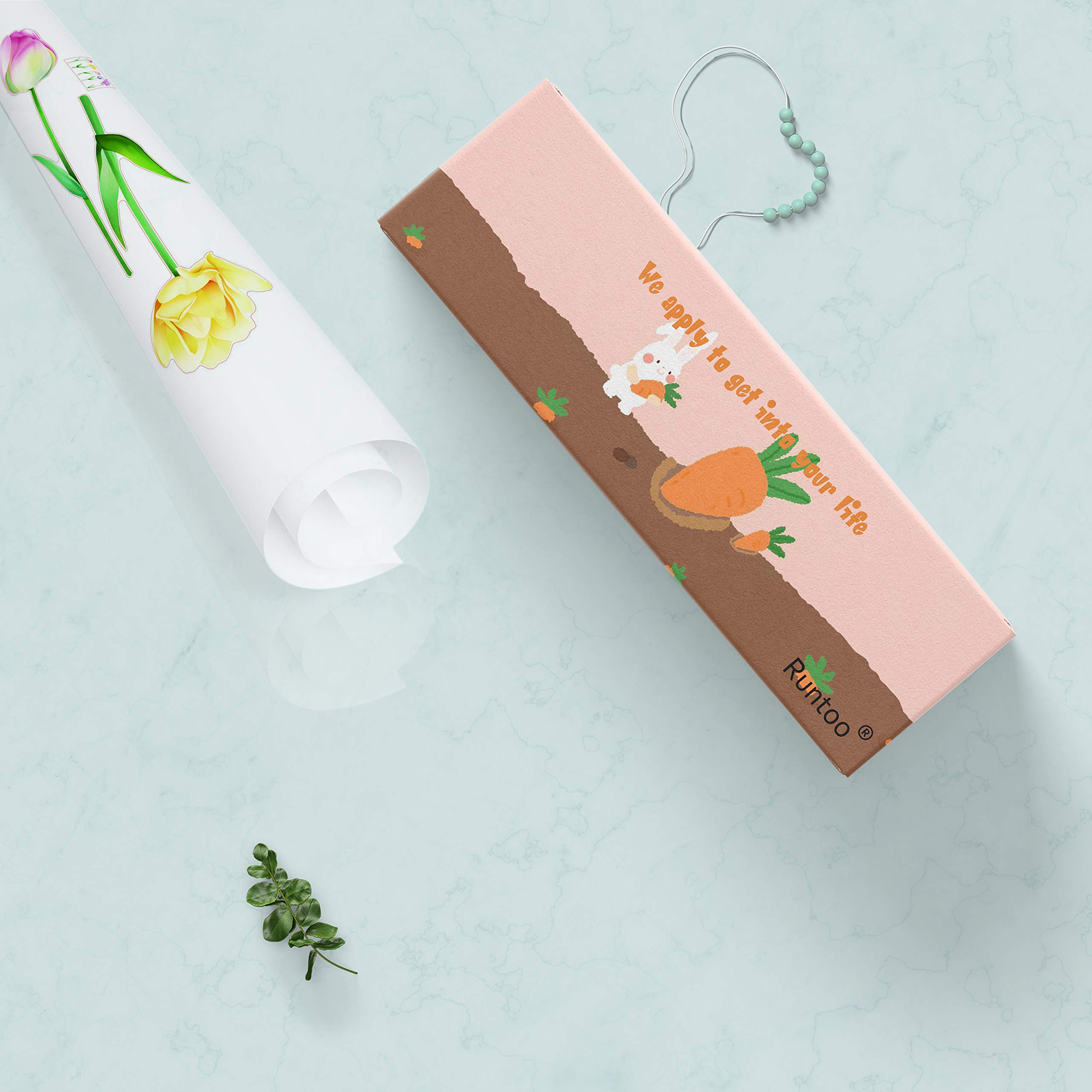 Runtoo Calcomanías de pared de flores grandes, tulipán, decoración del hogar
