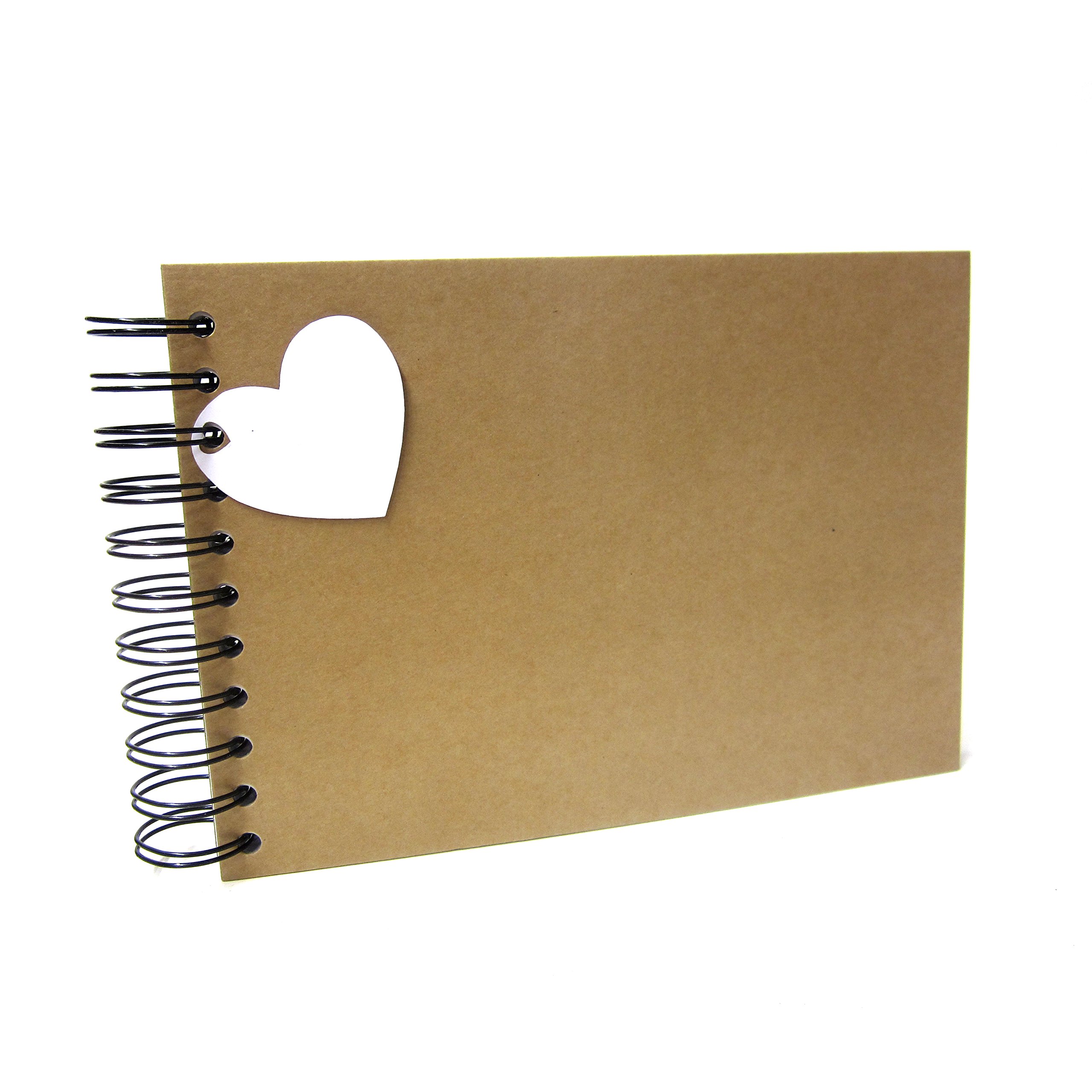 Scrapbook Wonderland Kraft, Brown Blank A4/A5 Scrapbook Vintage Kraft, Photo Album, Guestbook, Card Pages (A5 (White Pages))