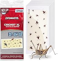 Catchmaster Cricket XL Giant Glue Traps 6-Pack - Powerful Sticky Indoor Cricket Boards for Home, Garage & Basement Pest Control