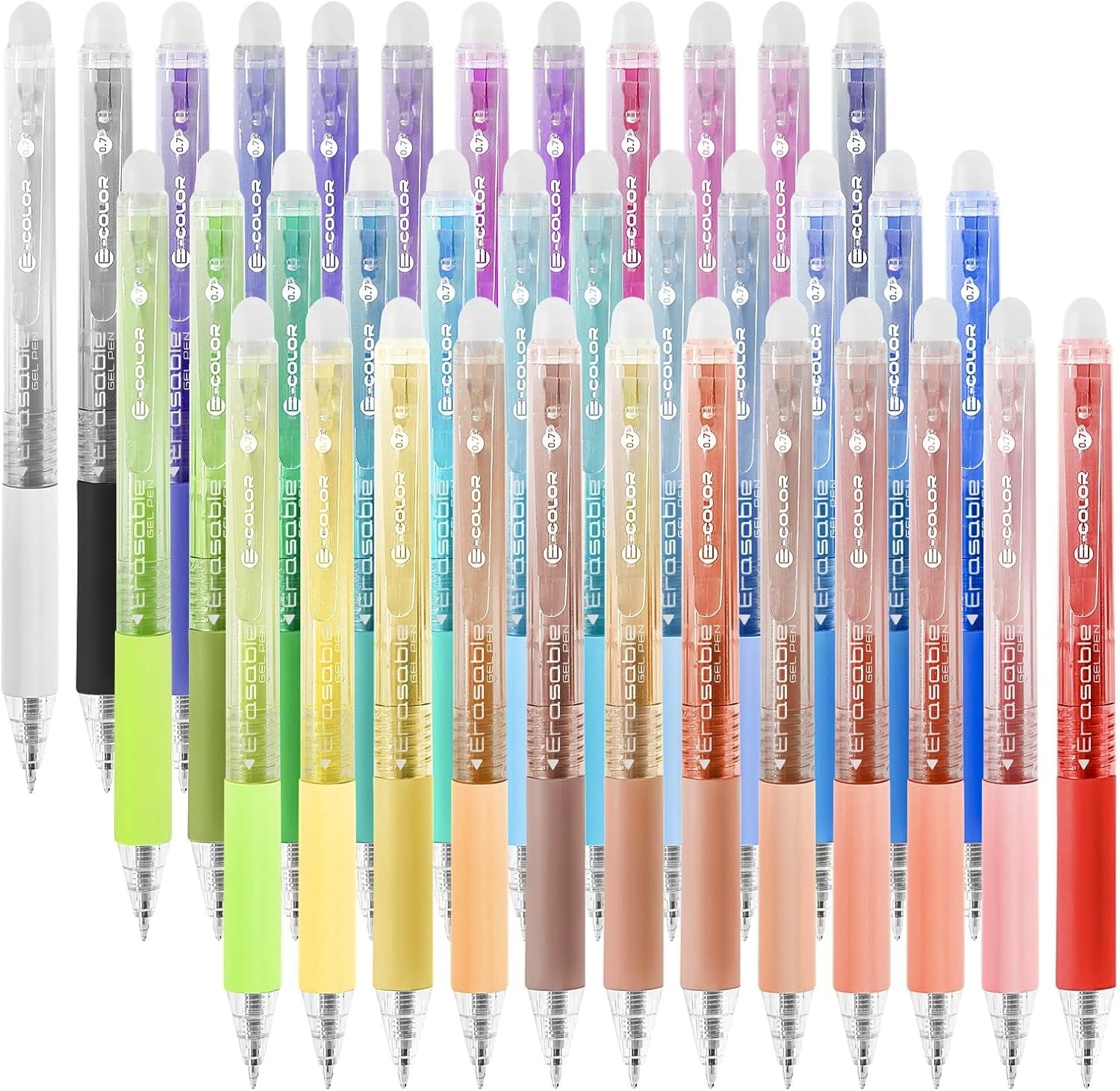 Xmusk Erasable Gel Pens Set – 36 Pack 0.7mm Fine Tip Erasable Colored Pens, Smooth-Writing Gel Pens for Journaling, Drawing, Creative Projects & Office Use