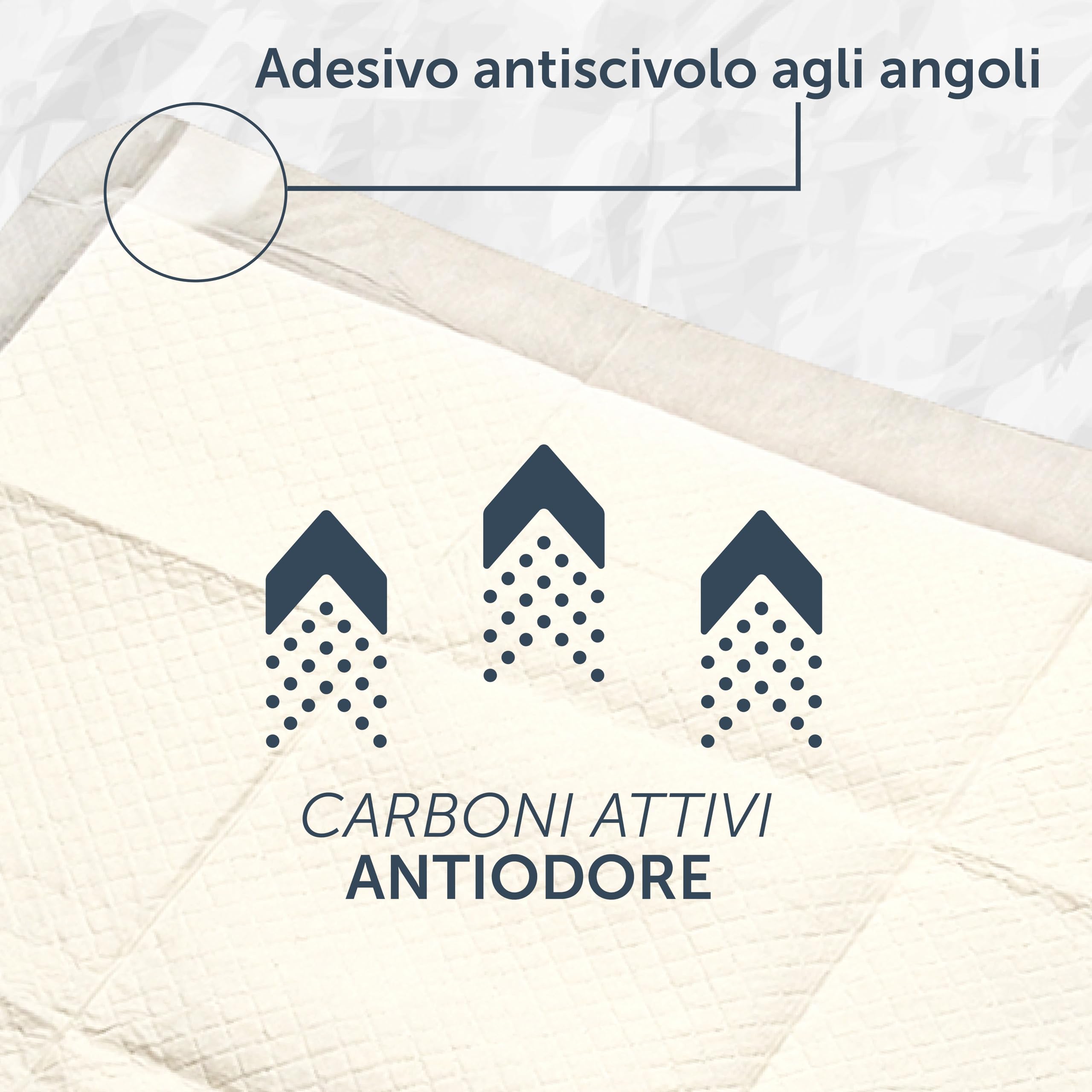 DETERMONDO 240 Tappetini Igienici Per Cani 60x90 Con Carboni Attivi Super Assorbenti Traversine Con Adesivo Antiscivolo Ideali Per Addestramento Cuccioli Neutralizza Odori Ed Evita Le Perdite