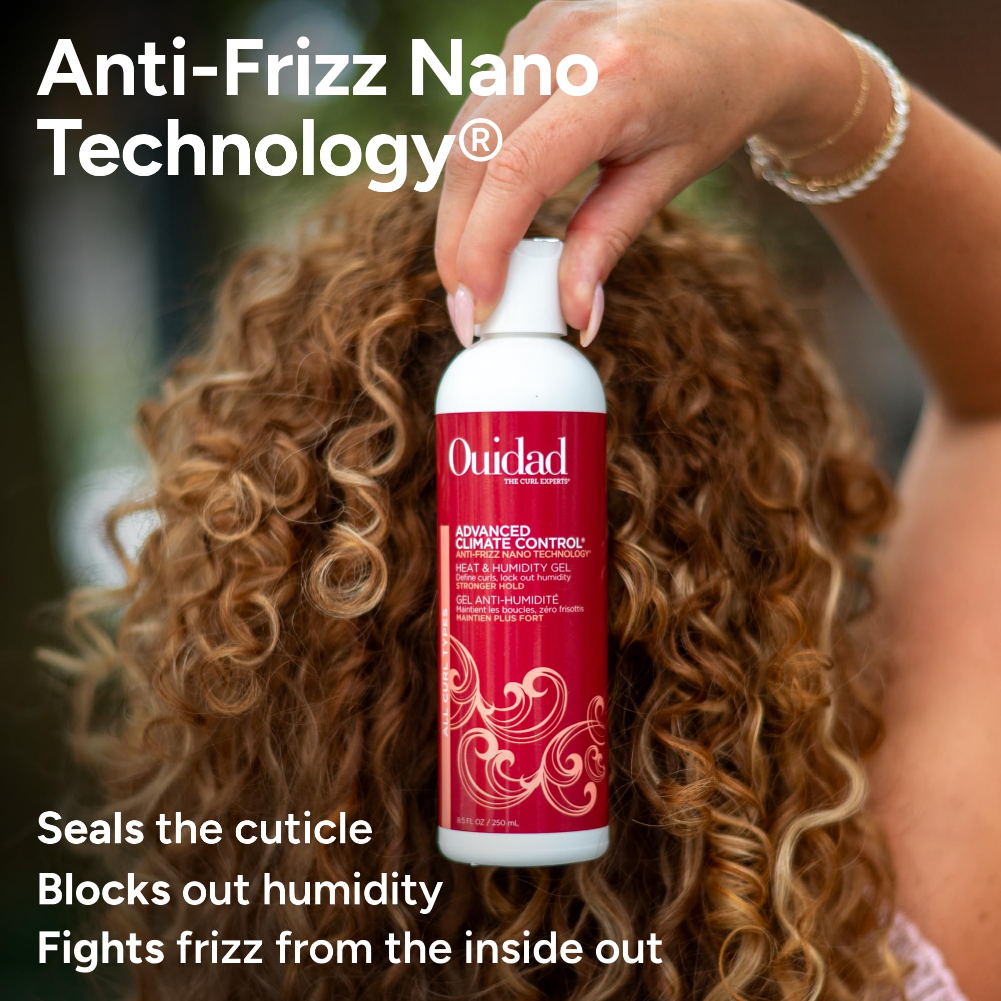 Ouidad Advanced Stronger Hold Curl Gel Climate Control Anti-Frizz 250ml | Strong Hold Styling Gel for Wavy, Curly and Coily Hair. Defines Curls and Controls Humidity. Anti-Frizz.