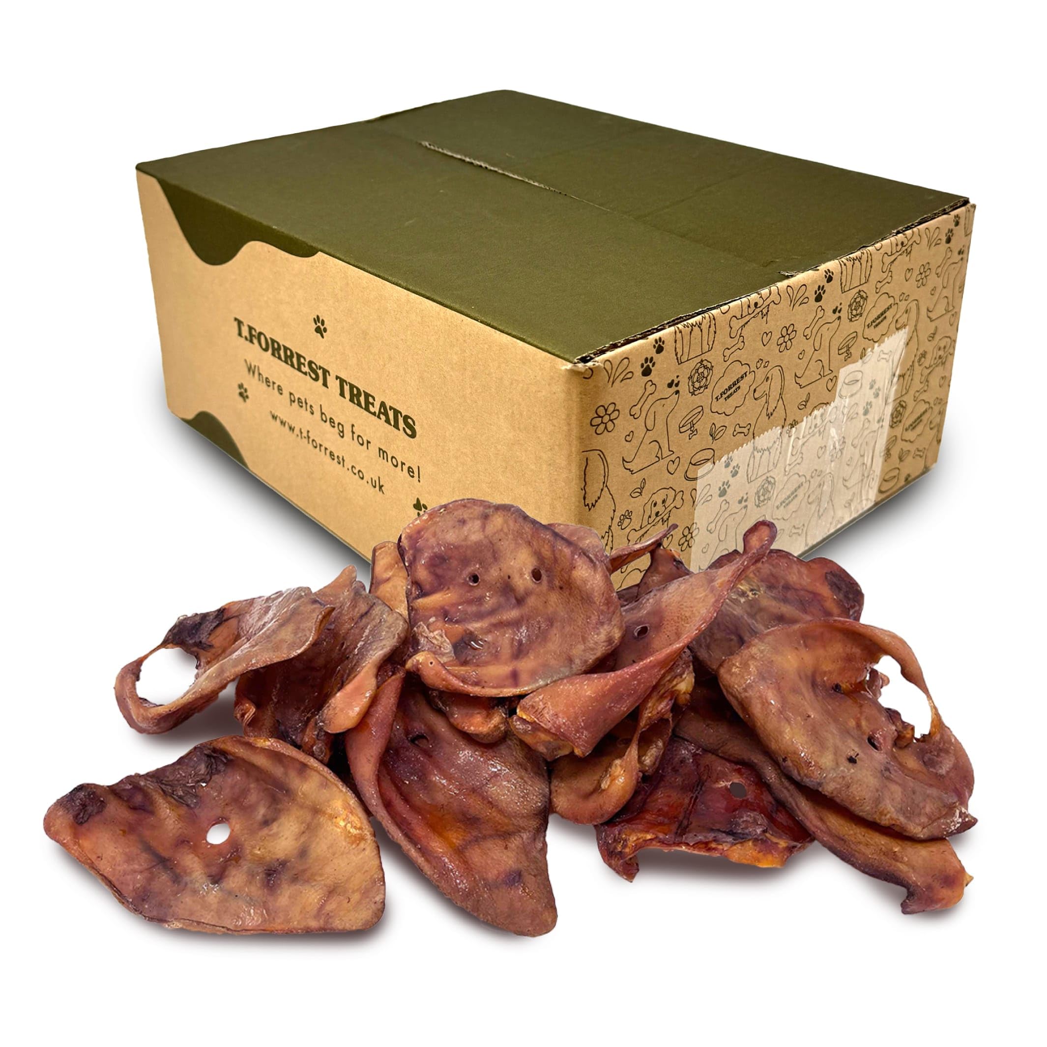T.Forrest British Dried Whole Pig Ears for Dogs 1kg - 100% Natural, Long-Lasting, High Protein & Grain-Free Dog Treats - Image 2