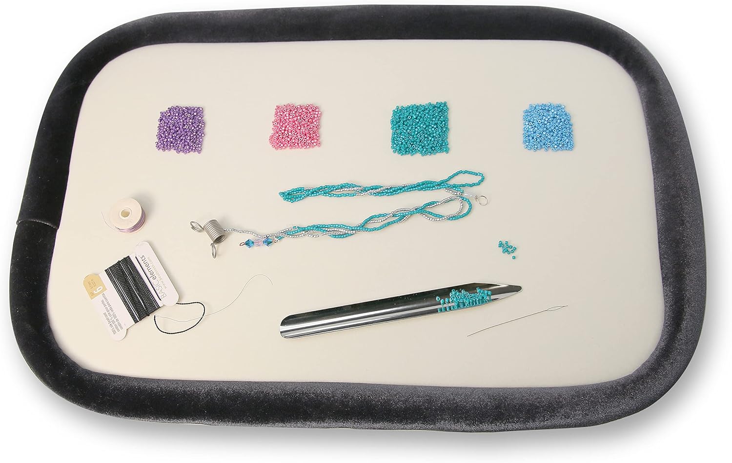 The Beadsmith Craft Bumper – Basic Elements – Rectangle Shape, 17.75” x 11.75”, 1” Bumper Border, Sturdy Design Tray with Raised Edge, Excellent for Beading, Jewelry Making & DIY Hobbies