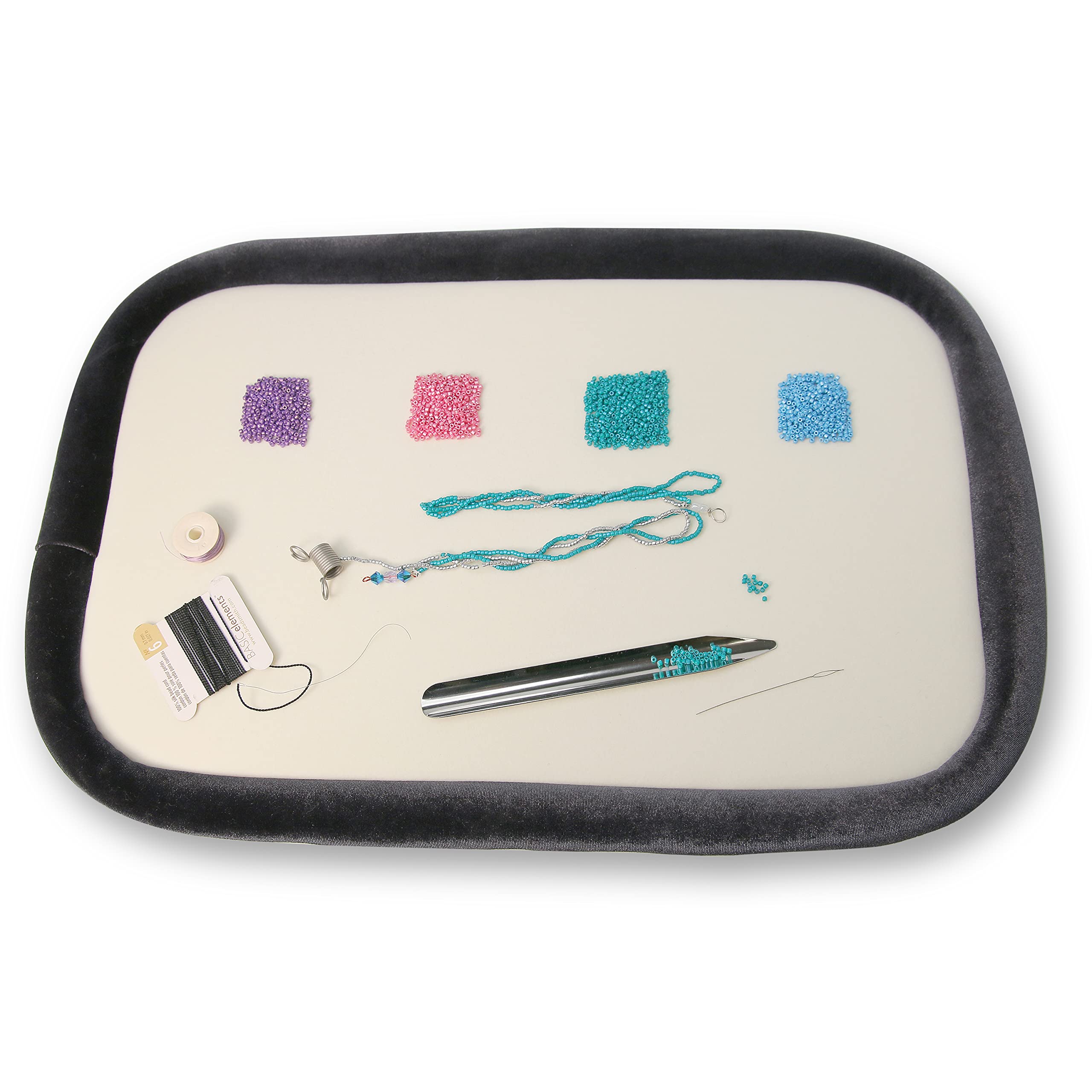 The Beadsmith Parachoques para Manualidades, Elementos básicos, Forma Rectangular, 17.75 x 11.75 Pulgadas, Borde de Parachoques de 1 Pulgada, Bandeja de diseño Resistente con Borde Elevado, excelente
