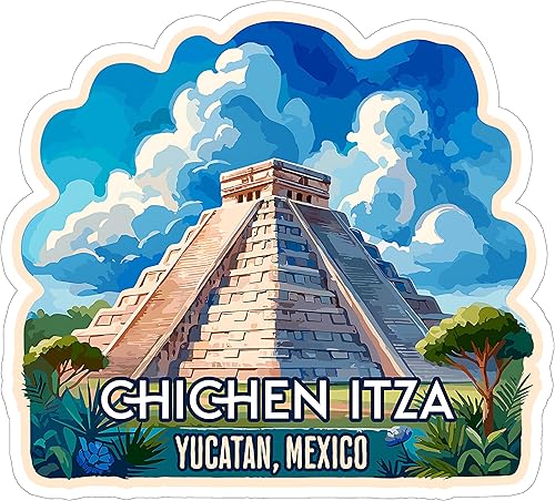 Miniatura 1 de Chichen Itzá - Adhesivo de Yucatán, México, resistente a la intemperie, para exteriores, vinilo pequeño impermeable para botella de agua, taza,