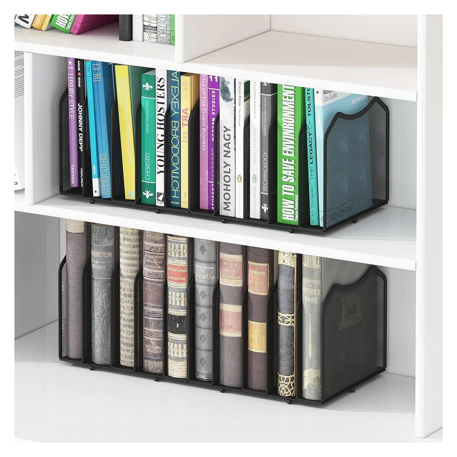 Stehsammler 5-teiliger Mesh-Desktop-Dateisortierer for Bücher und Dokumente im Büro