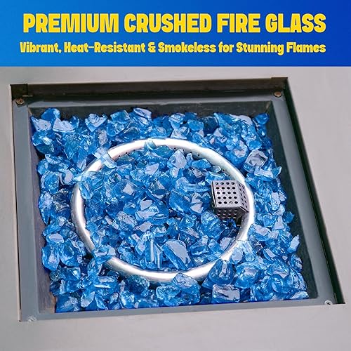 Miniatura 3 de Mr. Fireglass Piedras de fuego trituradas de vidrio para fogatas de gas natural o propano, 10 libras de piedras de vidrio recicladas decorativas