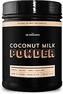 SB Organics Coconut Milk Powder - 1 lb Canister of Organic Non-GMO Vegan Unsweetened Coconut Cream Powder from Vietnam - F...