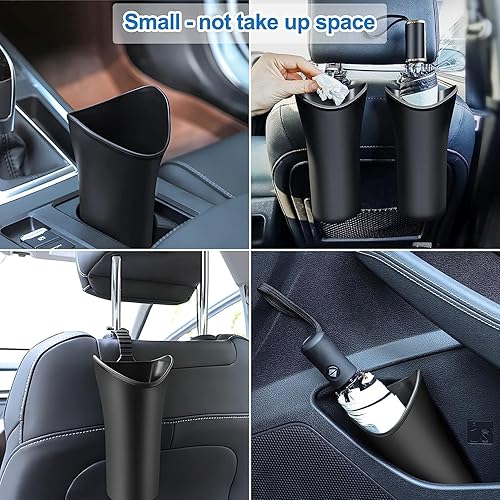Miniatura 8 de Paquete de 2 soportes para paraguas de automóvil, cubo de basura colgante para automóvil, soporte de almacenamiento multiusos para paraguas con