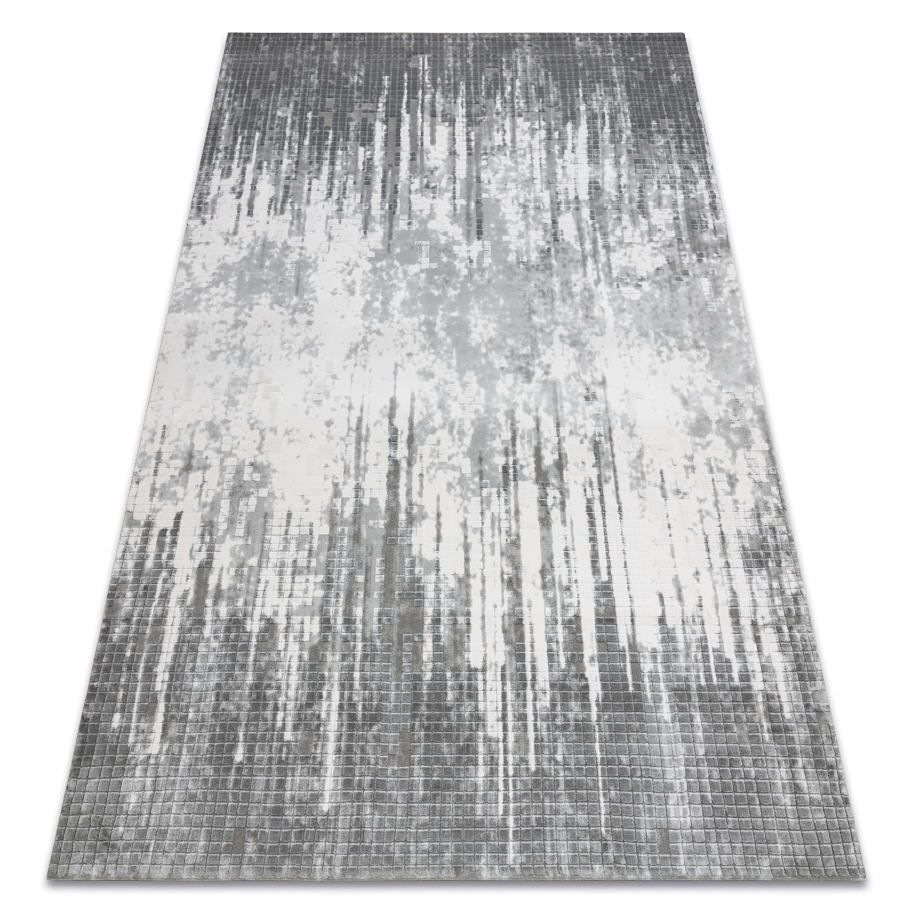 rugsx Tapis Acrylique VALS pour Salon, Chambre à Coucher, pièce, élégant, Chic Géométrique, Spatial 3D Gris 250x350 cm
