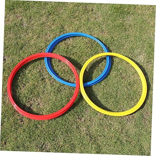 Miniatura 3 de BESPORTBLE Juego de pies 9 anillos de agilidad de fútbol en círculos de entrenamiento amarillo, rojo y azul