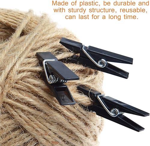 Miniatura 32 de BronaGrand 100pcs Mini Clear Plastic Utility Paper Clip, Clothespins Clip, Clothes Line Clips,Photo Clips