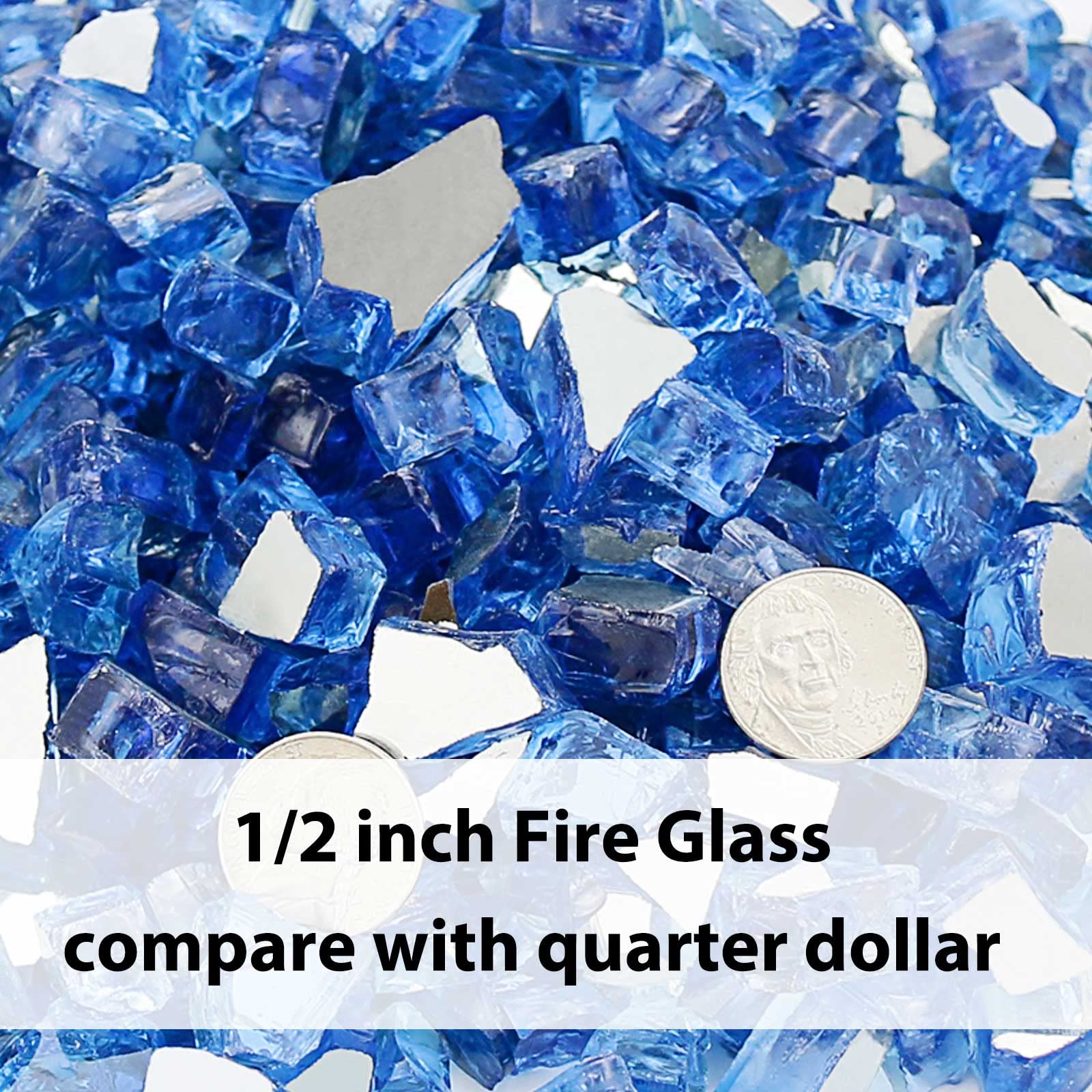 Foyer Electrique Grisun Pacific Ocean Blue Fire Glass For Fire Pit, 10 ...