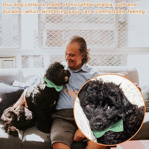 Miniatura 7 de Collar de perro de Navidad con lazo collar de cachorro suave ajustable con patrón de copo de nieve collar de perro para Navidad lindo collar de