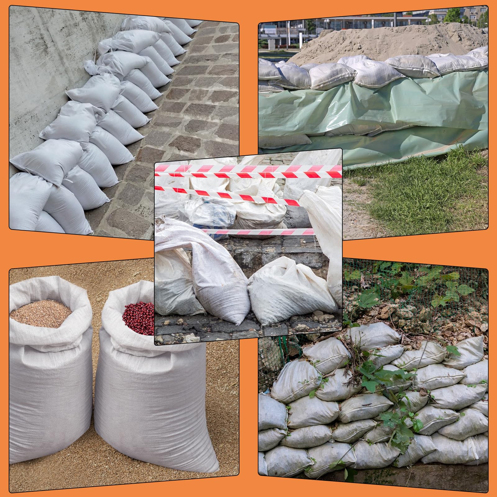 20 Piezas Sacos Escombros, Saco Rafia, Saco Obra Grande 50x90cm, Bolsas Tejidas De Color Blanco para obras y Transporte de Materiales o para Faenas de Agricultura