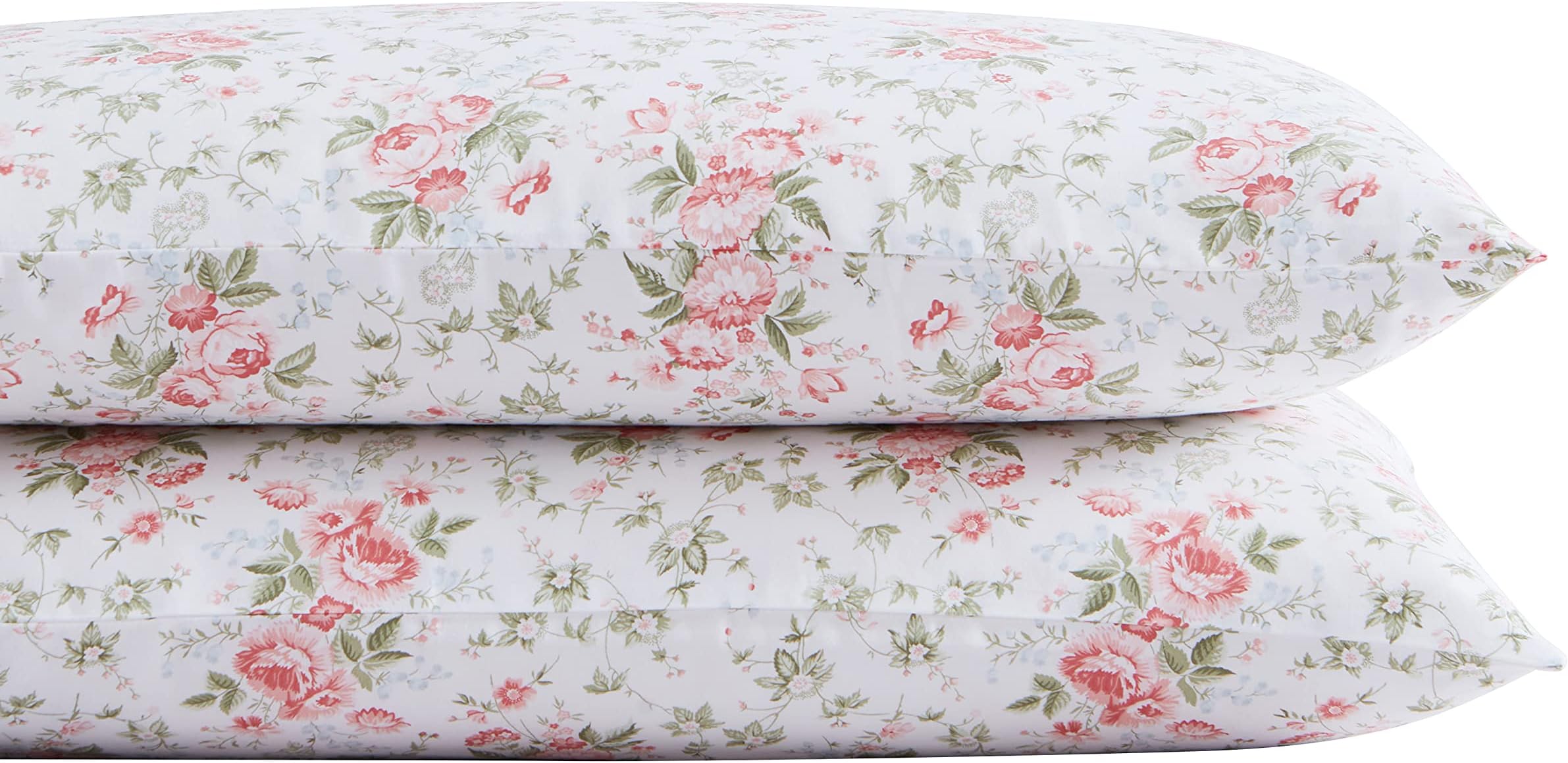 Laura Ashley Standard Pillowcase Set, Breathable Percale