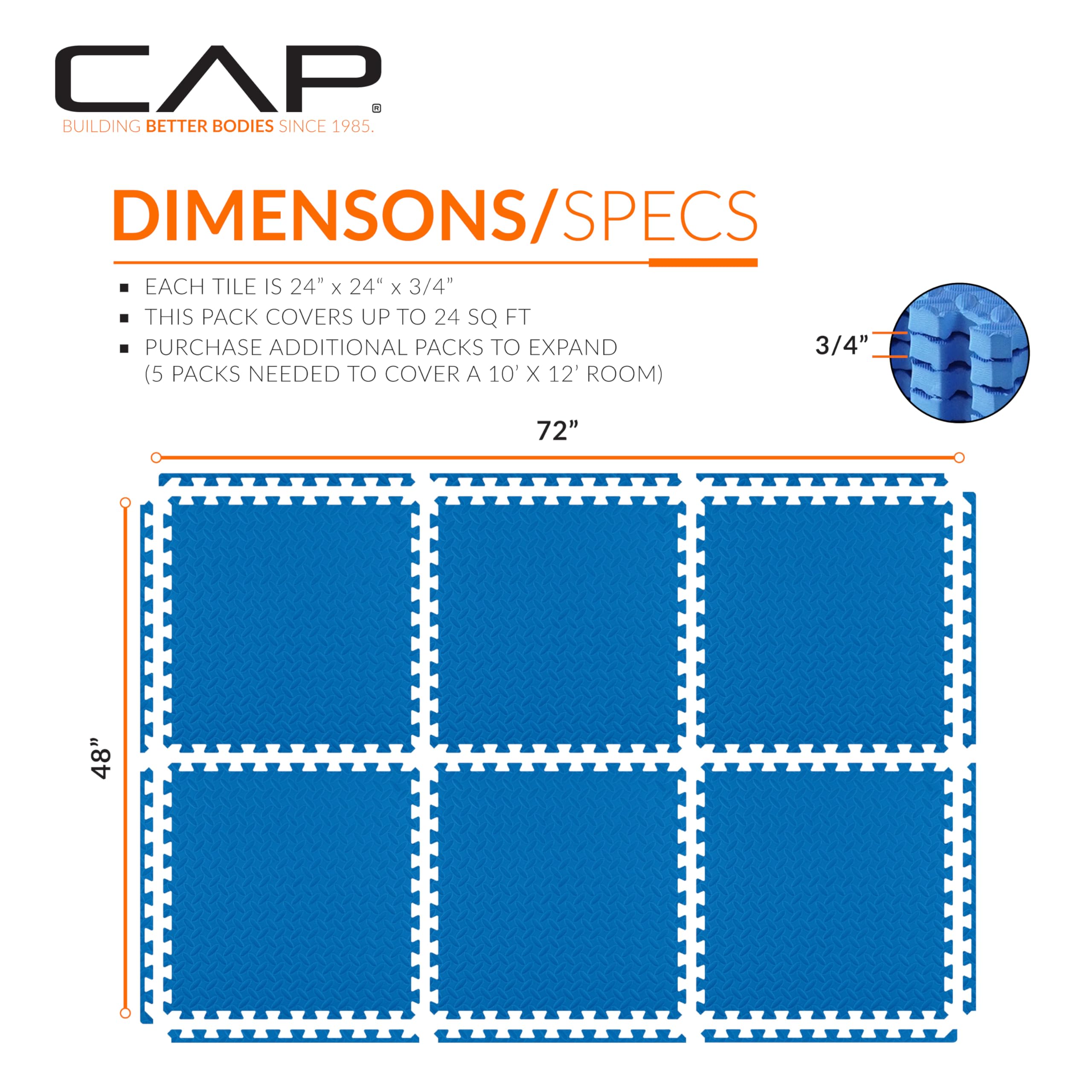 Foam Puzzle Mat Cap Piece Fitness Mat With Diamond Plate Texture