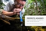 LifeStraw Personal Water Filter for Hiking, Camping, Travel, and Emergency Preparedness, 2 Pack, Blue