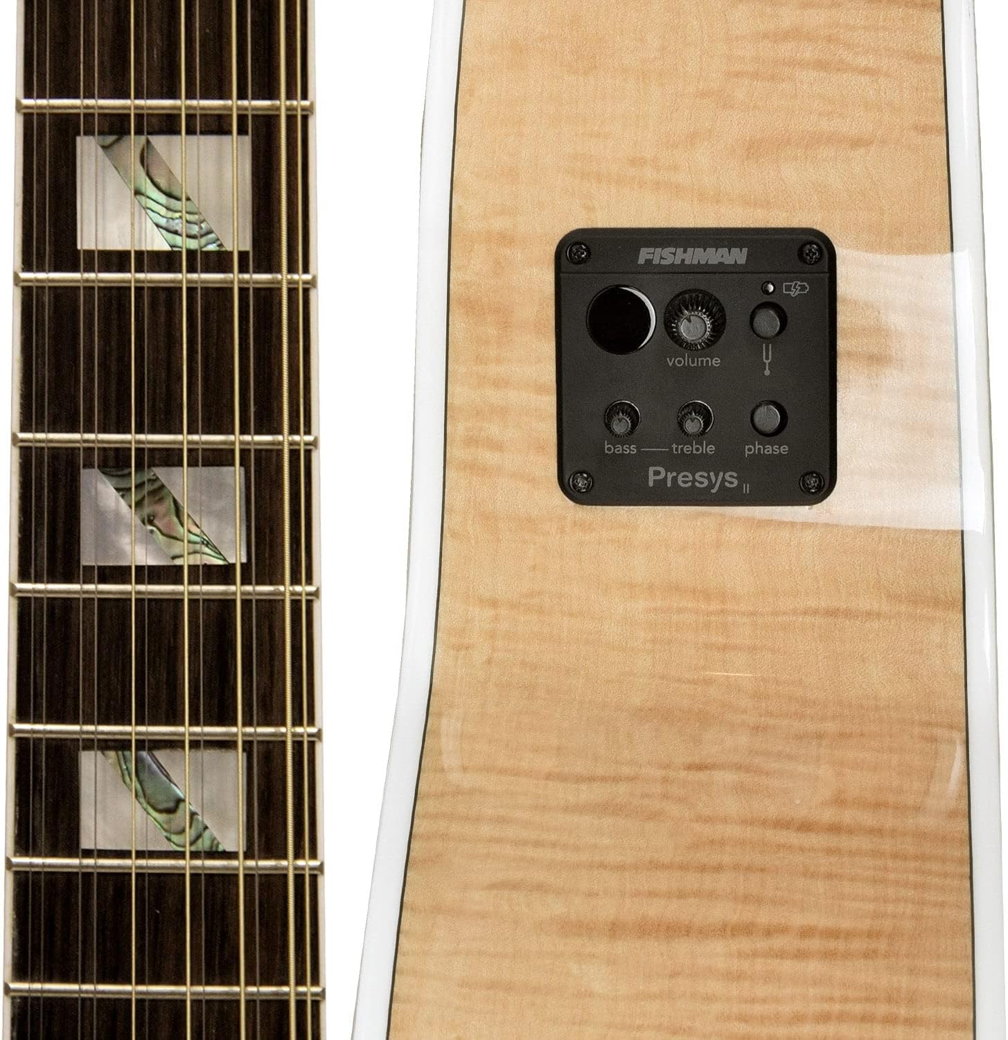 Sawtooth Maple Series Left-Handed 12-String Acoustic-Electric Cutaway Jumbo Guitar with Padded Gig Bag & Pick Sampler