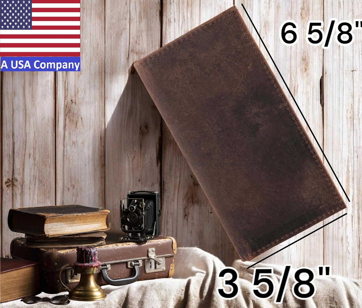 F&L CLASSIC Men's RFID Vintage Look Genuine Leather Long Bifold Wallet Checkbook Wallets,buffalo vintage leather - Image 4
