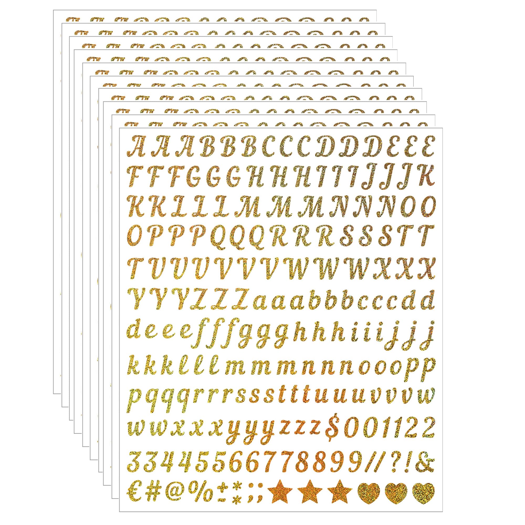 10 arkuszy winylowych naklejek z literami alfabetu, 2000, samoprzylepne, złote litery i cyfry, 0,5 cala naklejki na adres, etykiety na skrzynki pocztowe, okna, znaki DIY, rękodzieło, ciężarówki, drzwi