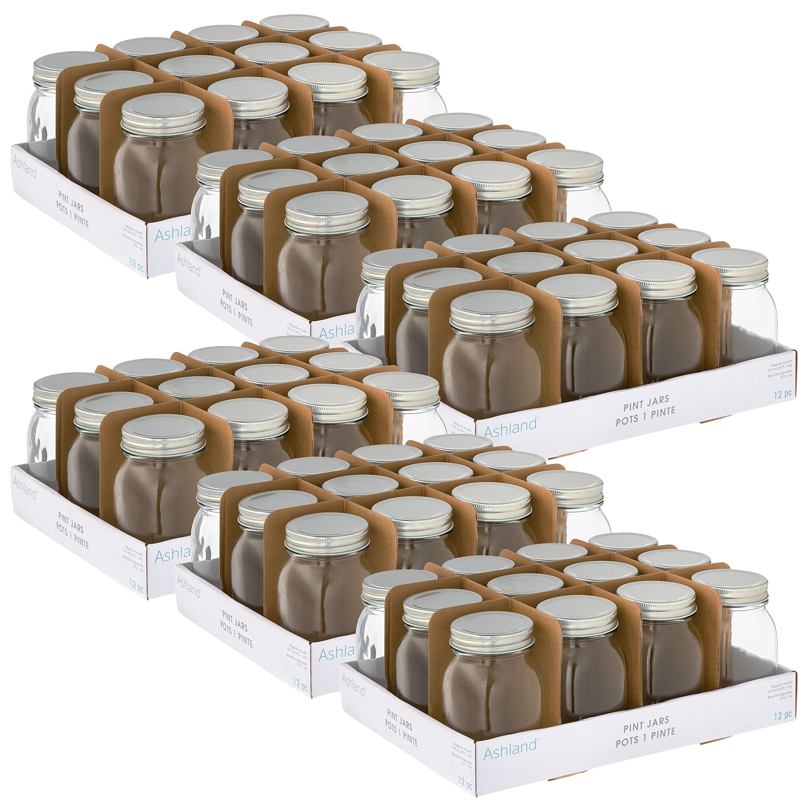 Amazon.com: Ashland 16oz. Glass Jar, 6 Packs: 12 ct. (72 total