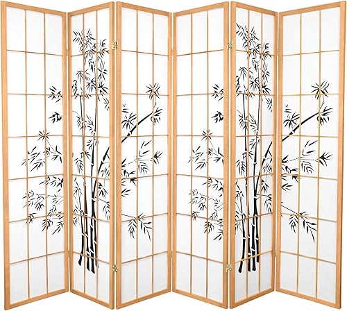 Miniatura 9 de Oriental Furniture - Pantalla Shoji de bambú de la suerte de 6 pies de alto, natural, 3 paneles