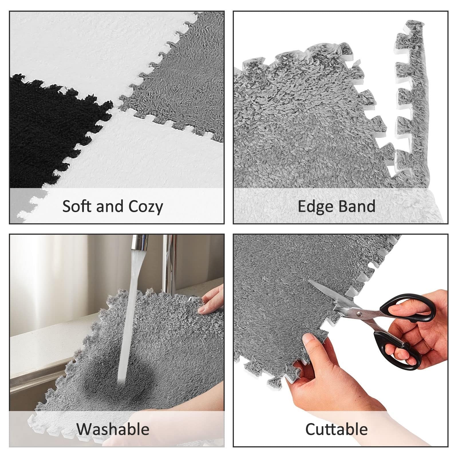 20 szt. Miękki dywan, antypoślizgowa, odporna na wstrząsy mata do ćwiczeń sportowych, puzzle z pianki EVA Ciepła mata podłogowa 30 * 30 cm(Gray)
