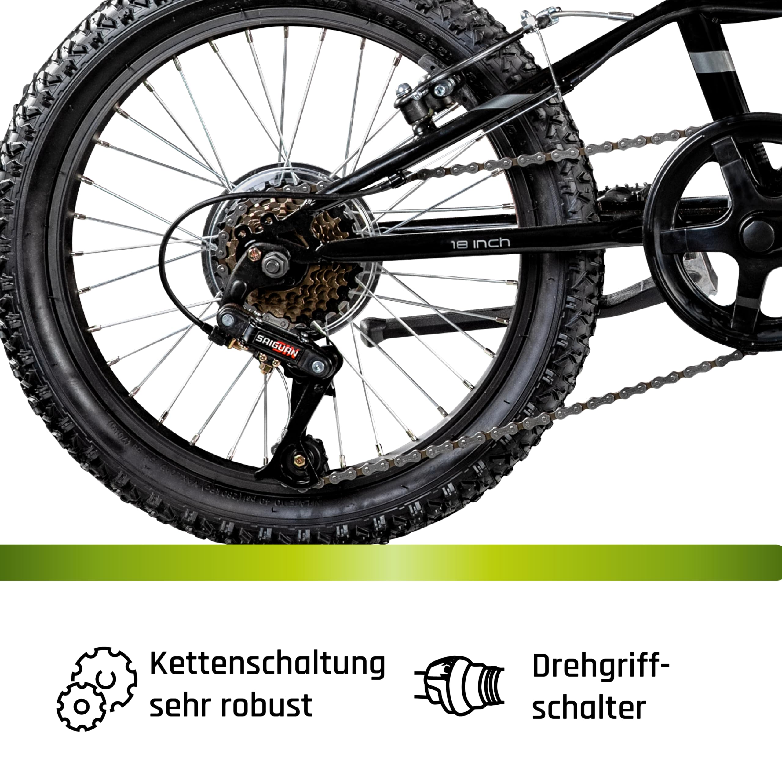 Galano Fahrrad Kinder ab 5 Jahre | Kinderfahrrad 115-130 cm für Mädchen und Jungen mit 7 Gang | 18 Zoll Mountainbike mit Federgabel | leichtes Hardtail Bike | GA20