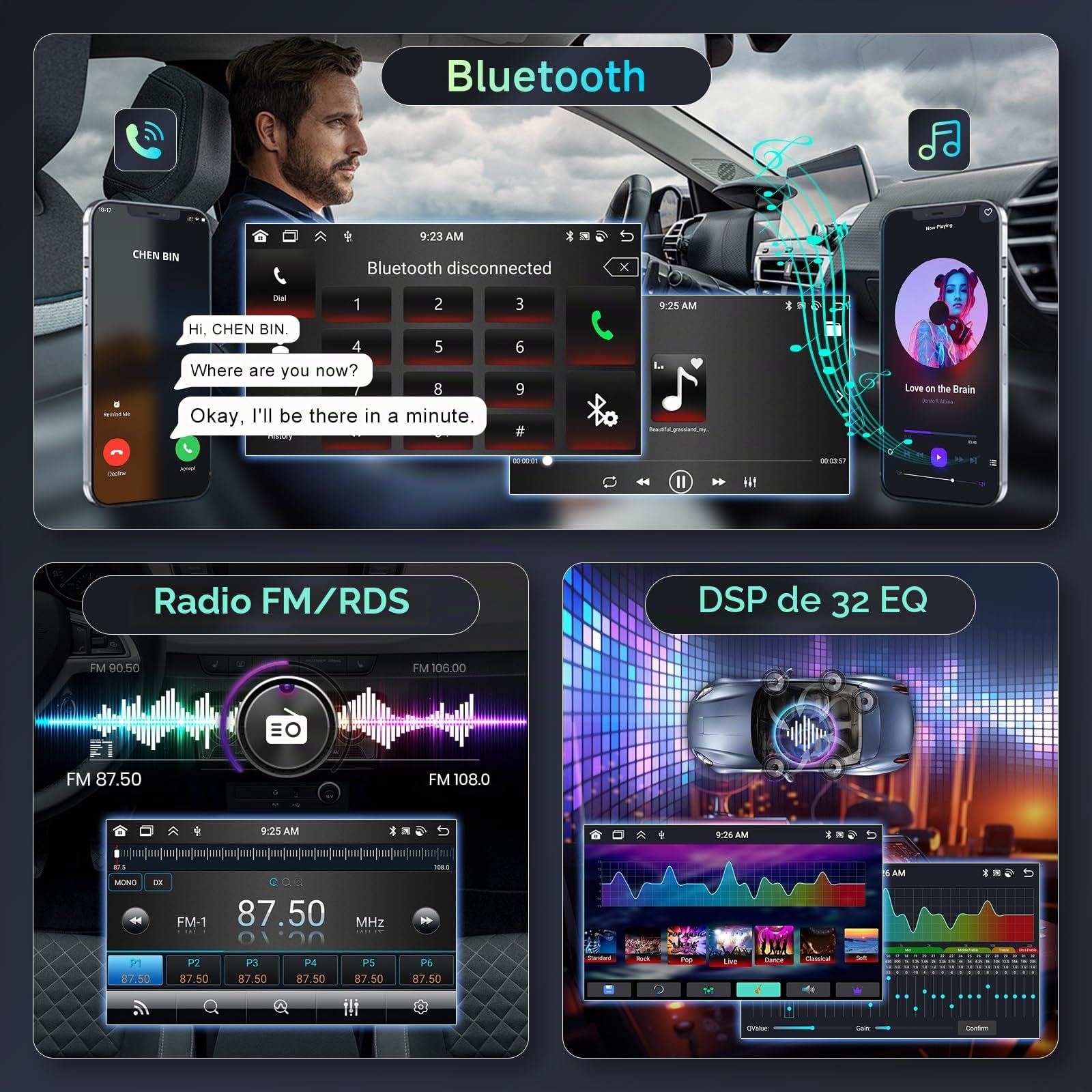 6G+128G 8-Core Android Radio para Audi A3 2003-2012/S3 2006-2012/RS3 2011-2012 con Carplay Android Auto Inalambrico, Hodozzy Pantalla Táctil 7 Pulgadas con Bluetooth GPS WiFi DSP FM/RDS Radio, Cámara