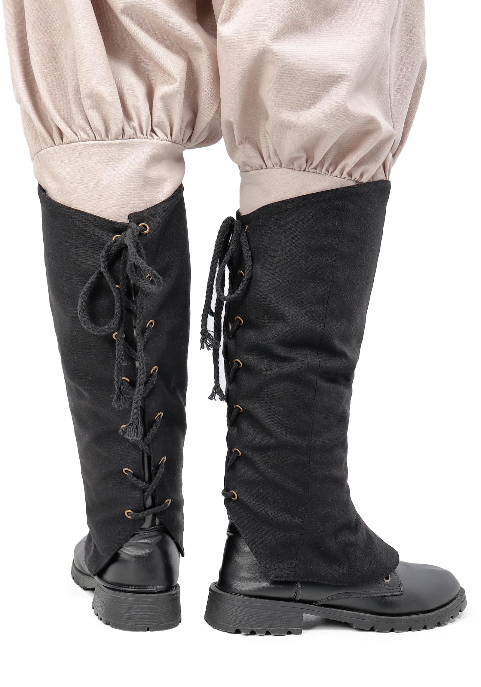 Faux Leather Leather Boot Spats Cowboy Costume Men Medieval Pirate