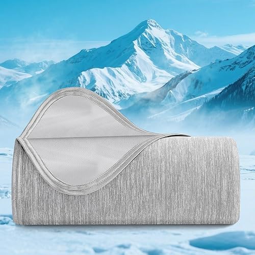 Manta refrescante de bambú – Manta de verano suave de doble cara, manta de cama fría transpirable para sudores nocturnos, sofá, oficina en casa, 59