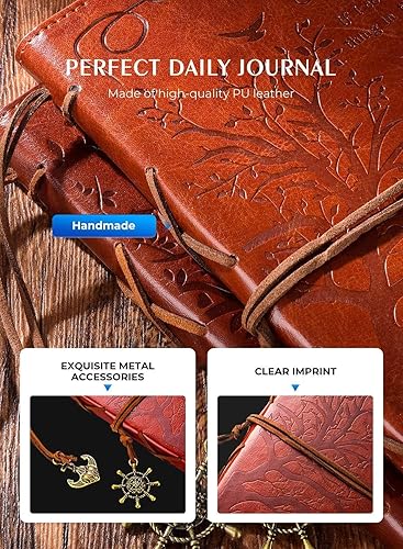 Miniatura 3 de Diario de escritura de cuero para regalar a mi hija de mamá con citas inspiradoras, diario personal retro del árbol de la vida de imitación de