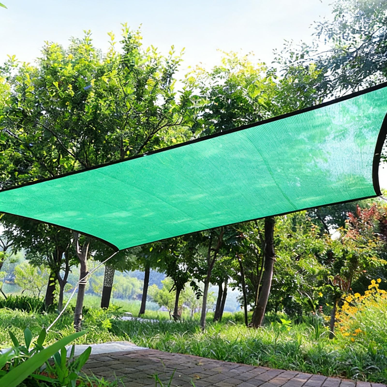 Red De Sombra 90% para Exteriores 9X10M Malla De Sombreo con Ojales UV Estable - Ideal para Terraza, Jardín, Balcón, Pergola, Gallinero - Tela HDPE Resistente Y Transpirable Verde