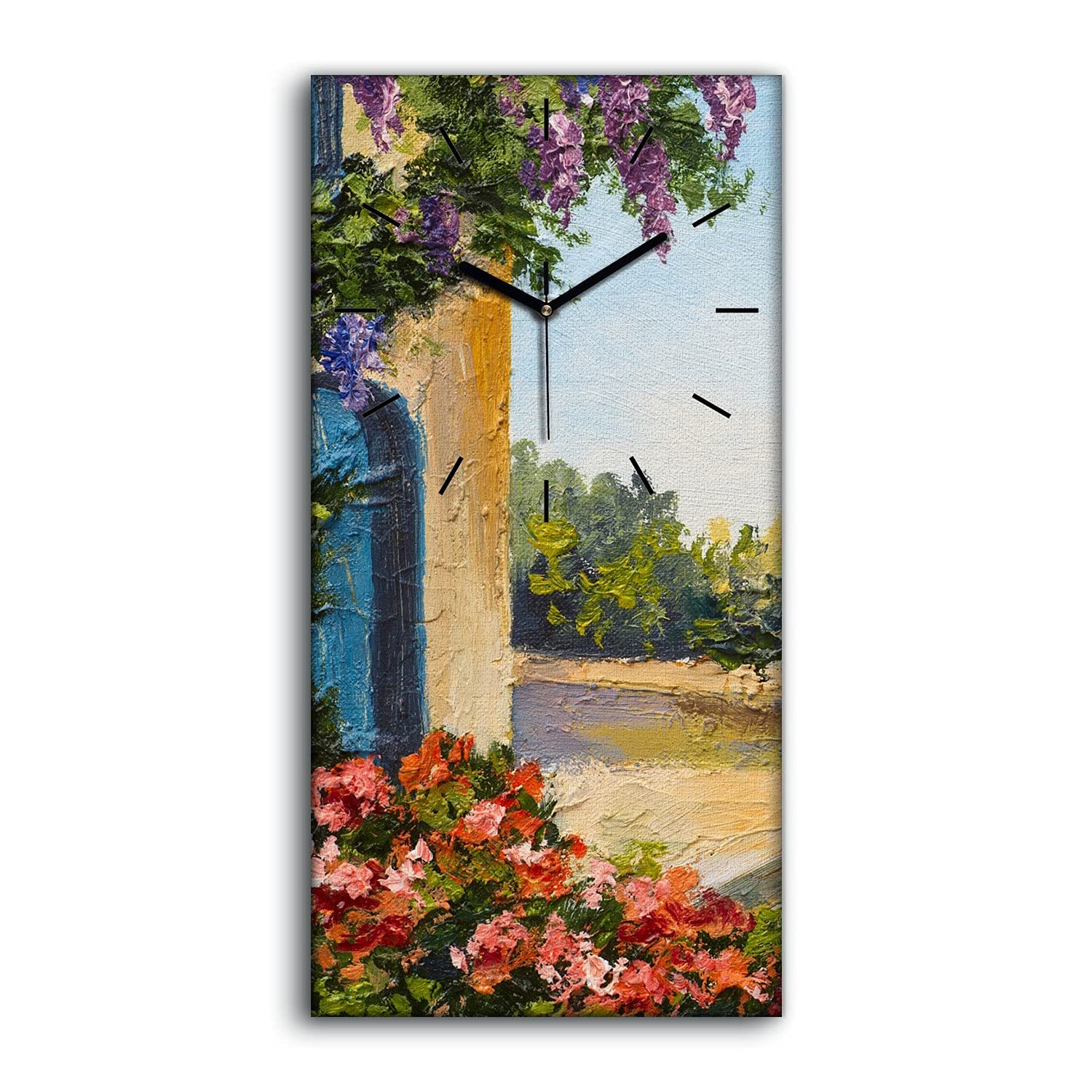 Horloge Toile Côte et Mer 30x60cm Décoration Silencieuse Chambre