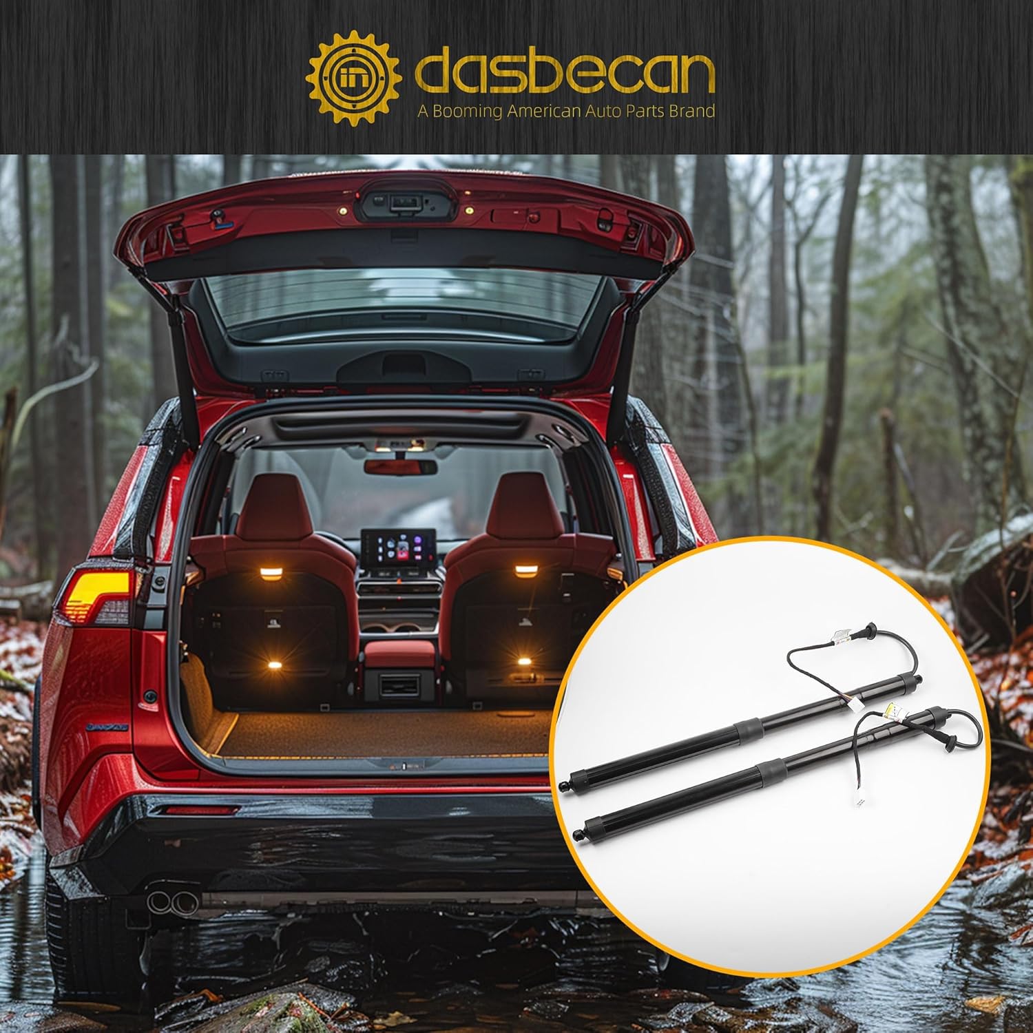 Dasbecan Electric Rear Tailgate Power Lift Support Shock Strut (One Pair) Compatible with 2019-2021 Toyota Rav4 Replace 68910-42060 68920-42020